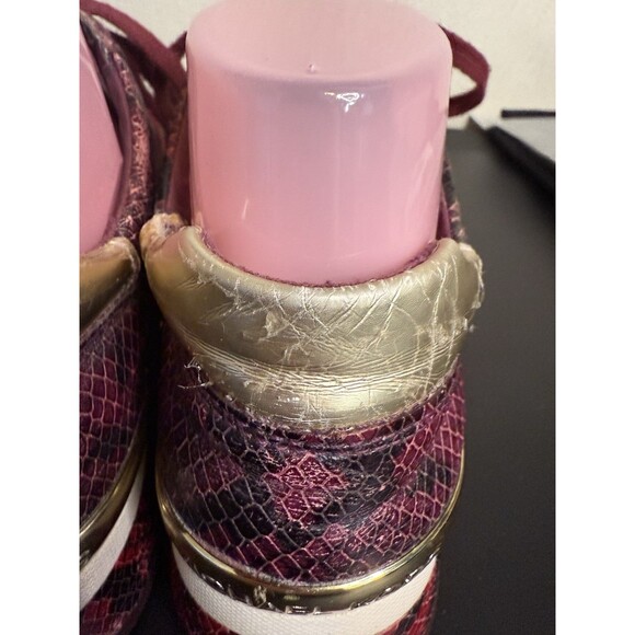 Michael Kors Burgundy and Gold Women's Sneakers - Picture 6 of 10